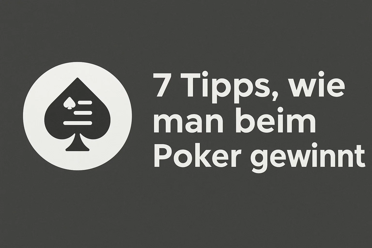 7 Tipps, wie man beim Poker gewinnt